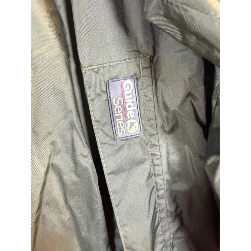 Guide Series Mens Waterproof Rain Jacket Olive Green Black Hooded Size L
